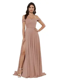 A-Line/Princess Satin Off-the-shoulder Sleeveless Floor-Length Bridesmaid Dresses — view 23