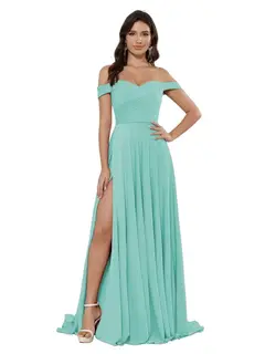 A-Line/Princess Satin Off-the-shoulder Sleeveless Floor-Length Bridesmaid Dresses — view 30
