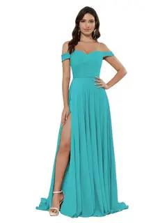 A-Line/Princess Satin Off-the-shoulder Sleeveless Floor-Length Bridesmaid Dresses — view 33