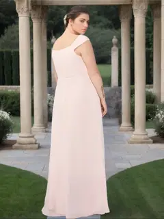 A-Line/Princess Square Neck Sleeveless Floor-Length Plus Size Bridesmaid Dresses — view 2