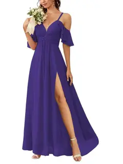 A-Line/Princess Off-the-Shoulder Floor-Length Bridesmaid Dresses — view 9