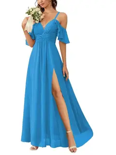 A-Line/Princess Off-the-Shoulder Floor-Length Bridesmaid Dresses — view 10