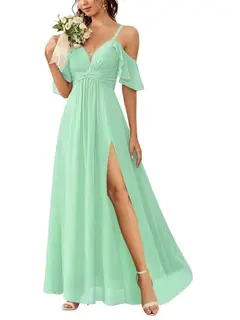A-Line/Princess Off-the-Shoulder Floor-Length Bridesmaid Dresses — view 11