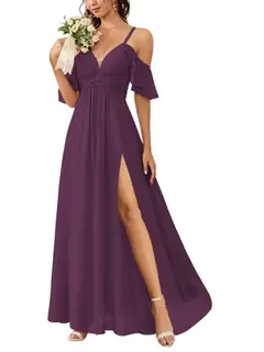A-Line/Princess Off-the-Shoulder Floor-Length Bridesmaid Dresses — view 13