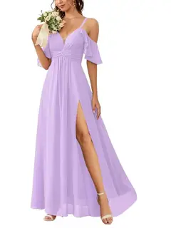 A-Line/Princess Off-the-Shoulder Floor-Length Bridesmaid Dresses — view 14