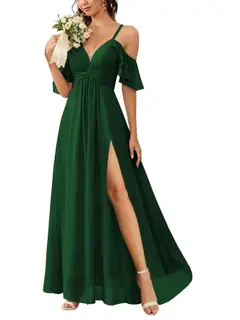 A-Line/Princess Off-the-Shoulder Floor-Length Bridesmaid Dresses — view 15