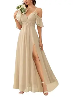 A-Line/Princess Off-the-Shoulder Floor-Length Bridesmaid Dresses — view 18