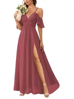 A-Line/Princess Off-the-Shoulder Floor-Length Bridesmaid Dresses — view 19