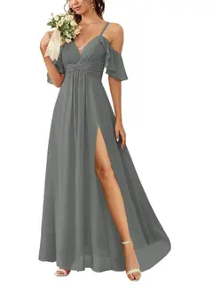 A-Line/Princess Off-the-Shoulder Floor-Length Bridesmaid Dresses — view 20