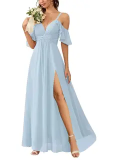 A-Line/Princess Off-the-Shoulder Floor-Length Bridesmaid Dresses — view 28