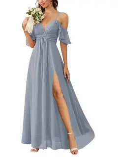 A-Line/Princess Off-the-Shoulder Floor-Length Bridesmaid Dresses — view 29