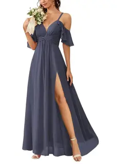 A-Line/Princess Off-the-Shoulder Floor-Length Bridesmaid Dresses — view 30