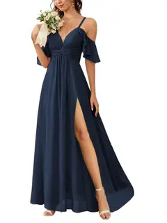 A-Line/Princess Off-the-Shoulder Floor-Length Bridesmaid Dresses — view 32