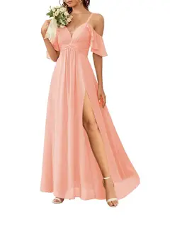 A-Line/Princess Off-the-Shoulder Floor-Length Bridesmaid Dresses — view 33