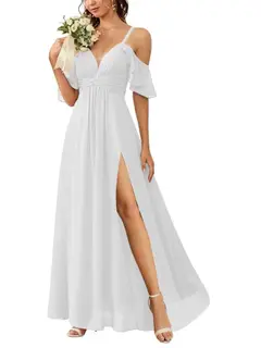 A-Line/Princess Off-the-Shoulder Floor-Length Bridesmaid Dresses — view 36