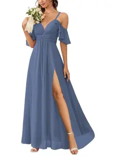 A-Line/Princess Off-the-Shoulder Floor-Length Bridesmaid Dresses — view 37