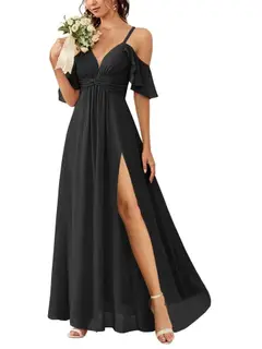 A-Line/Princess Off-the-Shoulder Floor-Length Bridesmaid Dresses — view 38