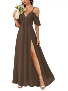 A-Line/Princess Off-the-Shoulder Floor-Length Bridesmaid Dresses — view 39