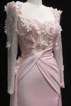 Quinn — Sheath — Square — Long Sleeve — Floor-Length — view 6