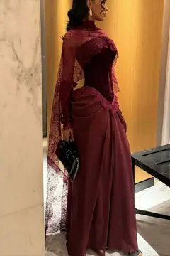 Celeste — Sheath — High Neck — Long Sleeve — Floor-Length — view 4