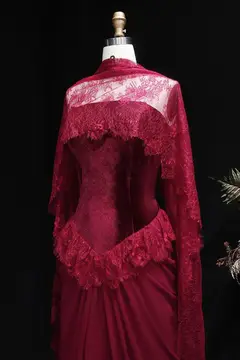 Celeste — Sheath — High Neck — Long Sleeve — Floor-Length — view 10