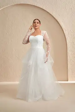 Iris — Ball Gown — Sweetheart — Long Sleeve — Floor-Length — view 3