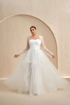 Iris — Ball Gown — Sweetheart — Long Sleeve — Floor-Length — view 4