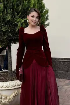 Uma — A-Line — Square — Puff Sleeve — Floor-Length — view 2