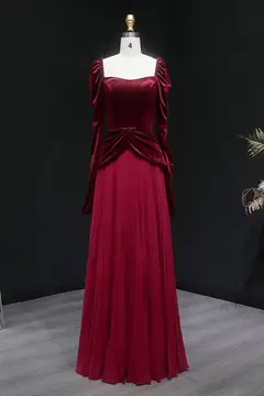 Uma — A-Line — Square — Puff Sleeve — Floor-Length — view 3