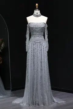 Kaia — A-Line — Long Sleeve — Floor-Length — view 1