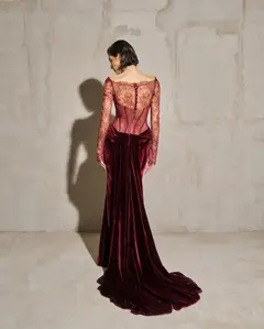 Sage — Mermaid — Long Sleeve — Floor-Length — view 3