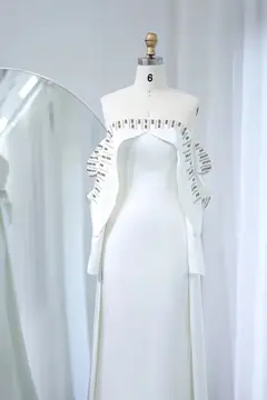Sage — Off-the-Shoulder — Long Sleeve — Floor-Length — view 5