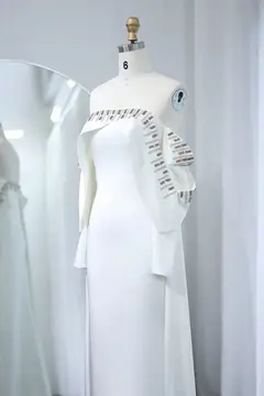 Sage — Off-the-Shoulder — Long Sleeve — Floor-Length — view 7