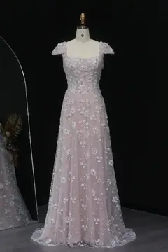 Aria — A-Line — Cap Sleeve — view 4