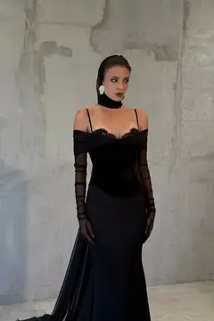 Aria — Mermaid — Long Sleeve — Floor-Length — view 4