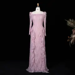 Celeste — Mermaid — Square — Long Sleeve — Floor-Length — view 3