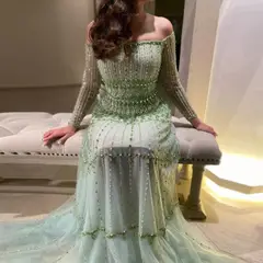 Maeve — A-Line — Off-the-Shoulder — Long Sleeve — Floor-Length — view 5