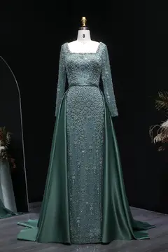 Giselle — A-Line — Square — Long Sleeve — Floor-Length — view 1