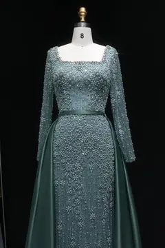 Giselle — A-Line — Square — Long Sleeve — Floor-Length — view 2