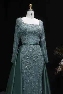 Giselle — A-Line — Square — Long Sleeve — Floor-Length — view 3