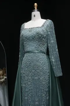 Giselle — A-Line — Square — Long Sleeve — Floor-Length — view 4