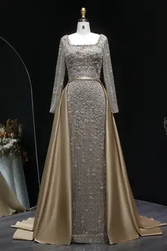 Giselle — A-Line — Square — Long Sleeve — Floor-Length — view 9
