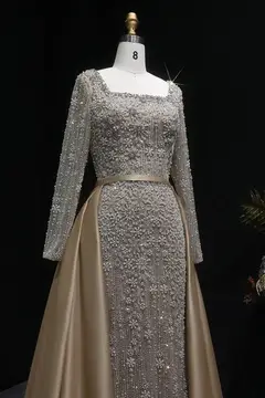 Giselle — A-Line — Square — Long Sleeve — Floor-Length — view 11