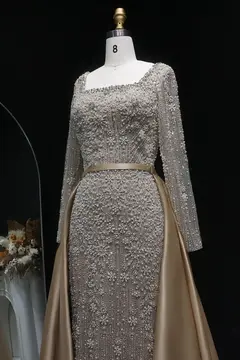 Giselle — A-Line — Square — Long Sleeve — Floor-Length — view 12