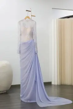 Giselle — Mermaid — High Neck — Long Sleeve — Floor-Length — view 8