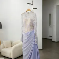 Giselle — Mermaid — High Neck — Long Sleeve — Floor-Length — view 11