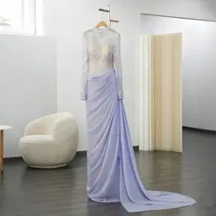 Giselle — Mermaid — High Neck — Long Sleeve — Floor-Length — view 13