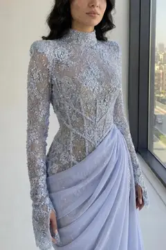Giselle — Mermaid — High Neck — Long Sleeve — Floor-Length — view 16