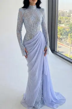 Giselle — Mermaid — High Neck — Long Sleeve — Floor-Length — view 17