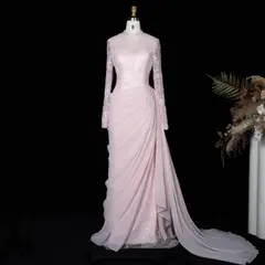 Giselle — Mermaid — High Neck — Long Sleeve — Floor-Length — view 26